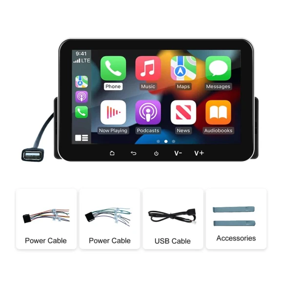 Car Stereo System with Wired Apple CarPlay Android Auto, Auto Accessories Home