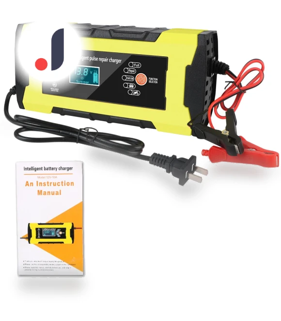 Intelligent Fast Power Charging Digital LCD Display Auto Pulse Repair Automatic Smart Fast Car Motorcycle Battery... — Battery Chargers, JOHO - CarGear