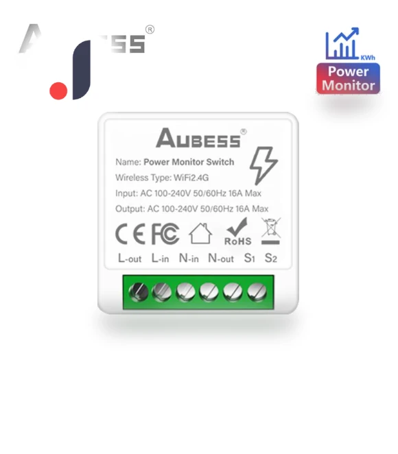 Mini Smart Switch with Energy Monitor — Smart Home Modules, AUBESS