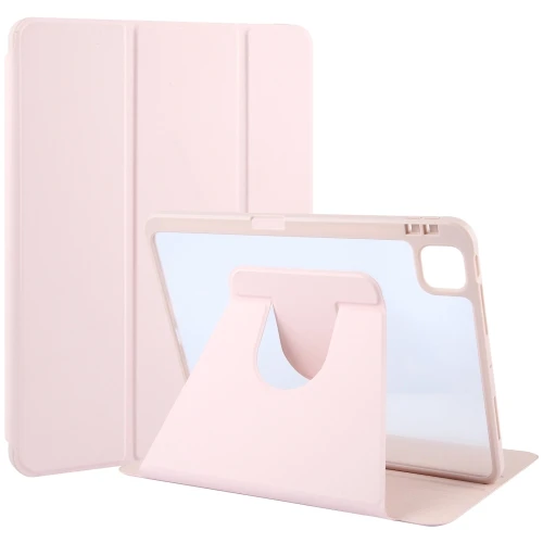 Acrylic TPU 3-folding Rotating Smart Tablet Leather Case with Pen Slot for iPad Air 13 2024, GEBEI