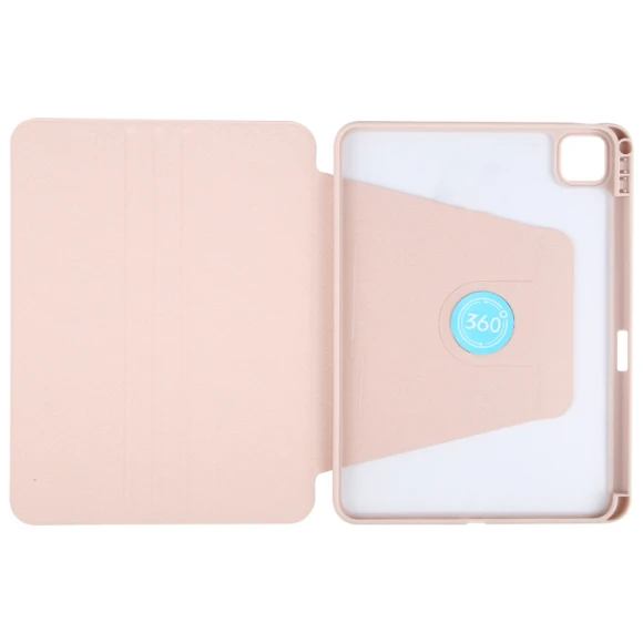 Acrylic TPU 3-folding Rotating Smart Tablet Leather Case with Pen Slot for iPad Air 13 2024, GEBEI