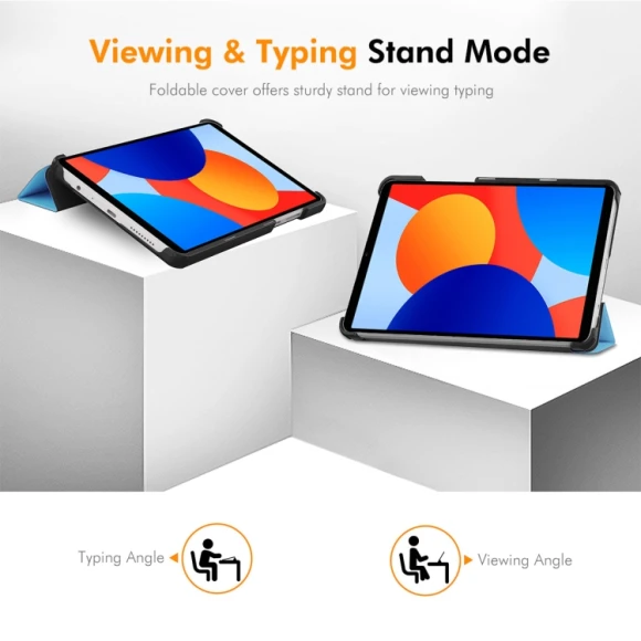 Tri-fold Leather Smart Tablet Case for Redmi Pad SE 4G 8.7, ENKAY