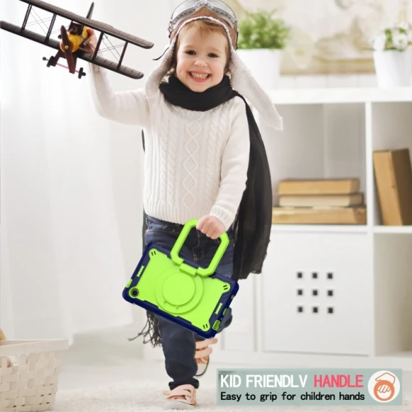 Handle Robot Silicone Hybrid PC Tablet Case for Samsung Galaxy Tab A9, Samsung