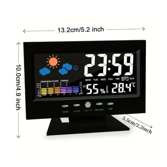 LED Alarm Clock with Weather Forecast — Alarms & Clocks, AI Supermarket