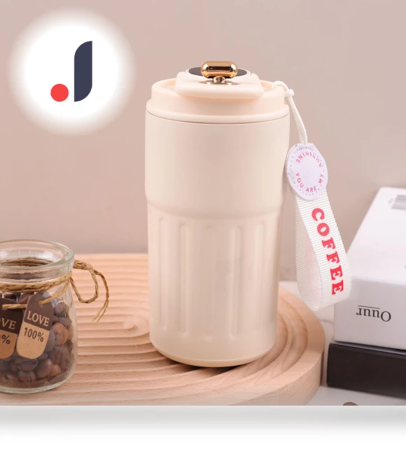 Portable Stainless Steel Thermocup with Temperature Display — Beverage Warmers, AI Supermarket