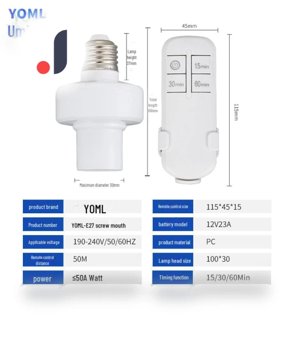 Screw-in E27 Socket with Wireless Remote Control and Timer Function — Smart Home Modules, Smarter than future