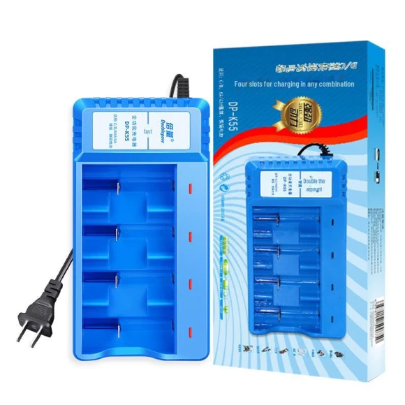 Smart Charger with 4 Slots, Doublepow Battery