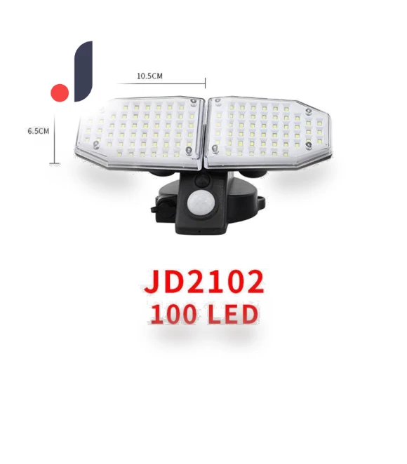 Three-Headed Solar-Powered LED Wall Light with Motion Sensor — Outdoor Security & Flood Lighting, AI Supermarket