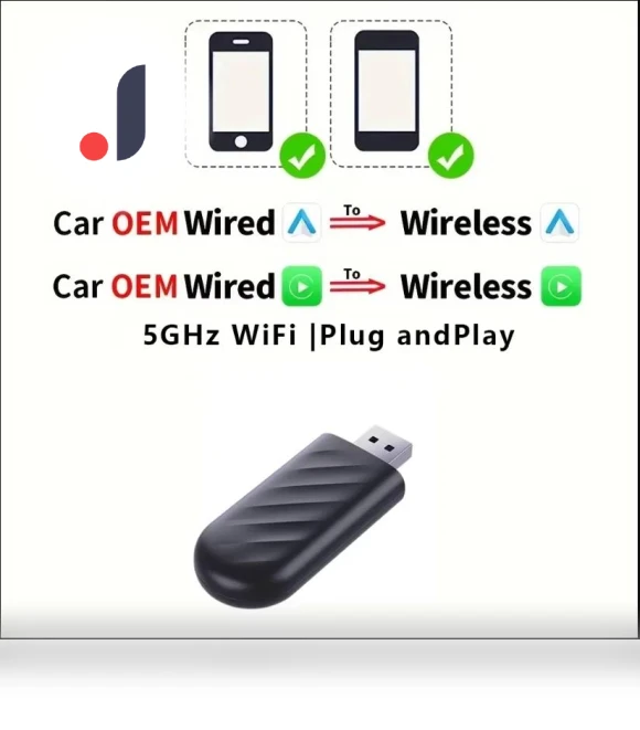 Wireless Carplay Android Auto Adapter — Stereo Receivers, Auto Launcher