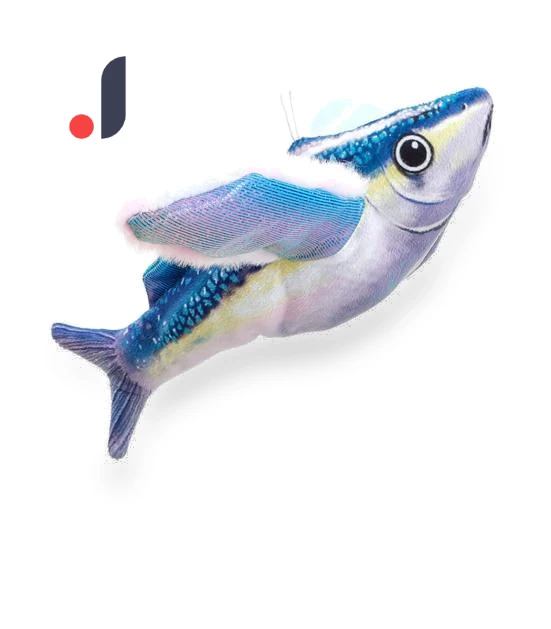Interactive Cat Toy Fish with Flapping Wings — Cat Playthings, Art Artwork