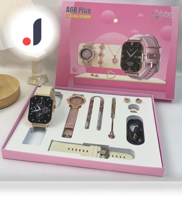 Women's Smart Watch 8 in 1 with Diamonds and Jewelry Set — Smartwatches, StrideBox
