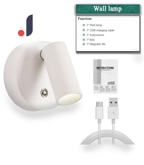 Magnetic Wall LED Desk Lamp with Touch Control — Desk & Table Lighting, DC-HOME Textile