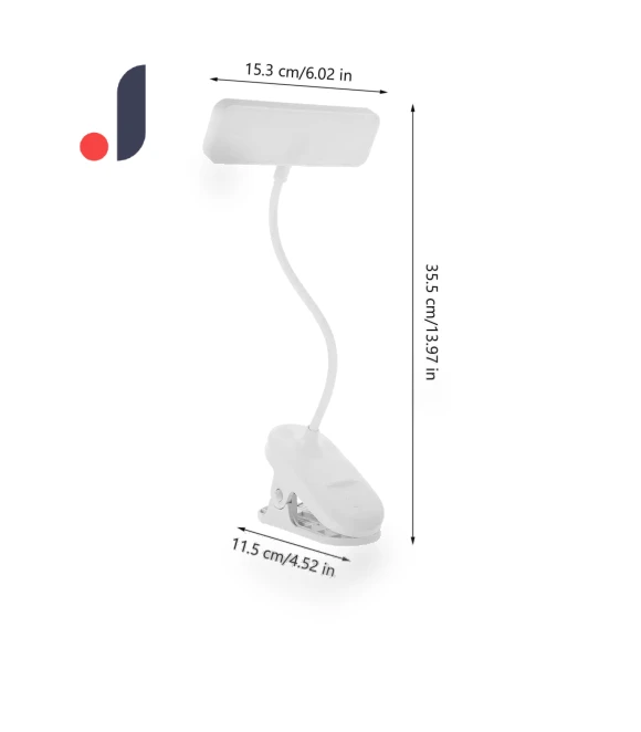 Rechargeable LED Reading Lamp with Clip — Reading Lights, DC-HOME Textile