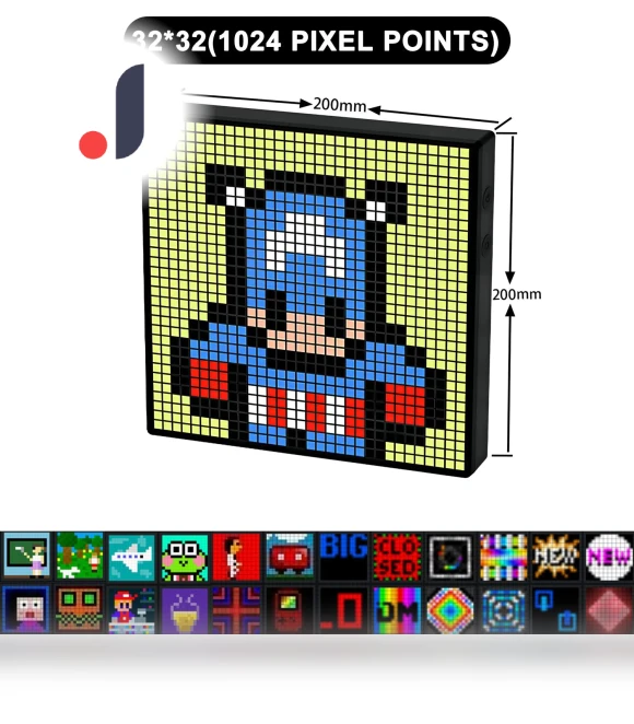 Smart LED Matrix Pixel Display Night Light — Creative Lighting Solutions, Modern Home Furnishing