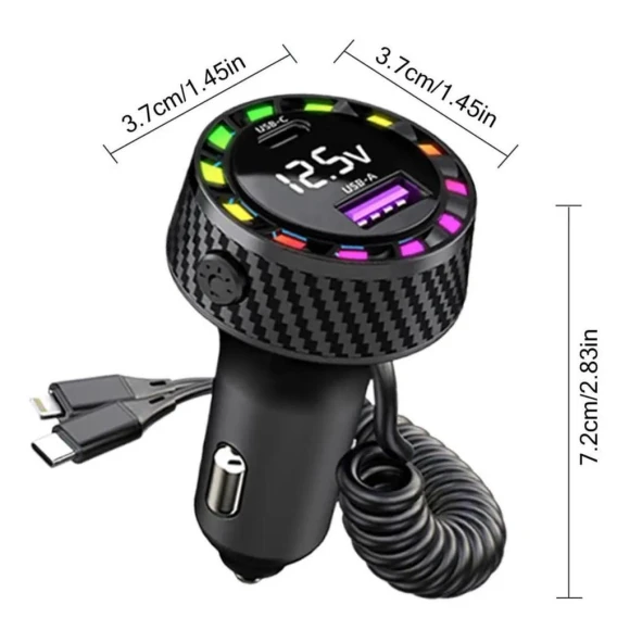Smart Car Charger with Voltage Monitor, NyPhoenix Auto