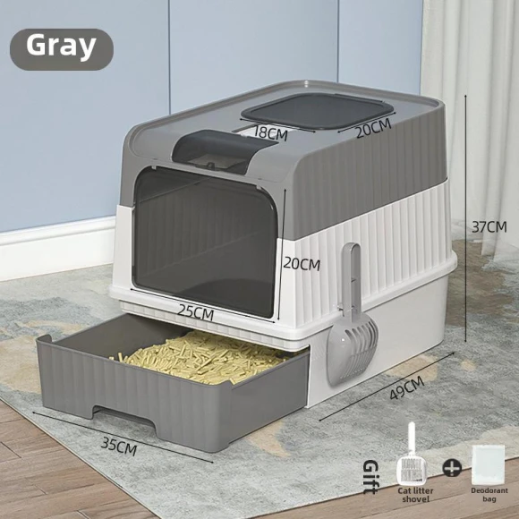 Closed Cat Litter Box with UV Sterilization and Deodorization — Self-Cleaning Litter Box, Smarter than future