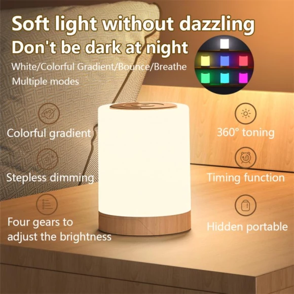 LED Bedside Touch Sensor Night Light, paraiclukl