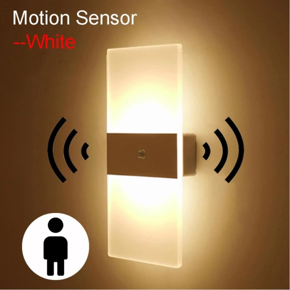 Wall Light with USB Charging, Touch Switch with Motion Sensor, Dream Garage