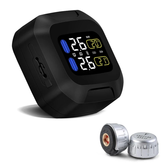 Tire Pressure Monitoring System with 2 External Sensors, OBEST