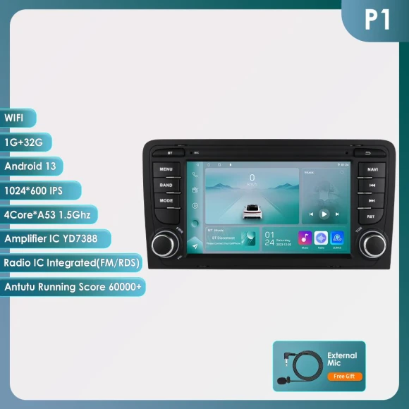 Car Multimedia Player with CarPlay and GPS, OSSURET