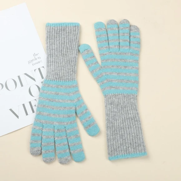 Retro Striped Touchscreen Knit Gloves, Yiran bag