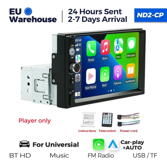 Universal 1Din Car Stereo Receiver — Stereo Receivers, ZoomSpark