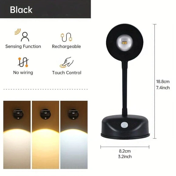 Rechargeable Wireless Smart LED Wall Spotlight with Human Body Sensor, Binchi Lighting Appliances