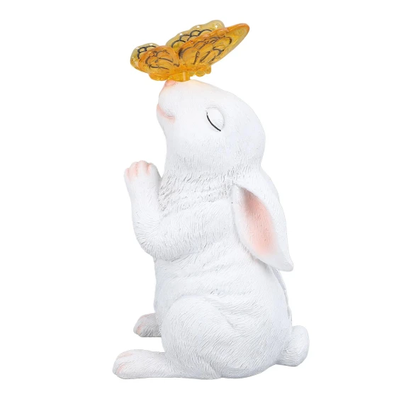 Solar Powered Statue Light Bunny Garden Sculpture Decor, Koogeelife