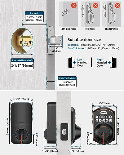 Keyless Entry Door Lock with Keypad — Smart Lock, TEEHO