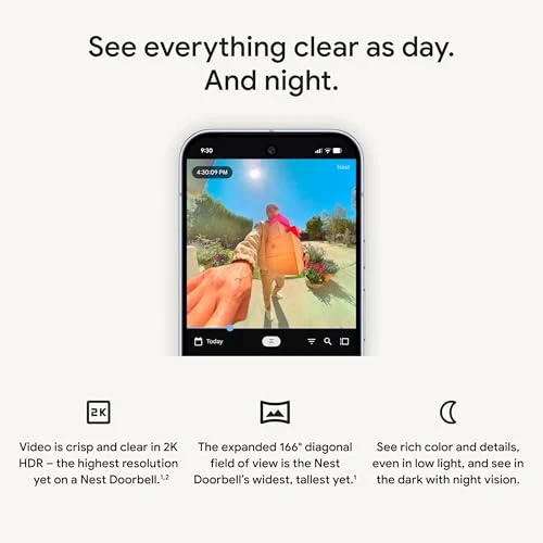 Wired Doorbell with 2K Video and Gemini — Video Doorbell, Google