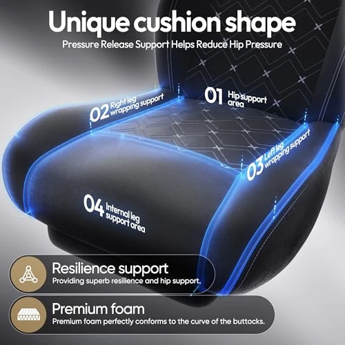 Gaming Chair with Heated Massage Lumbar Support and Footrest — Ergonomic Chair, Dowinx