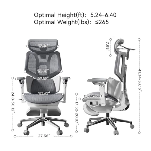 Smart Ergonomic Chair with Automated Lumbar Tracking, 4D Headrest, Ventilated Seat — Ergonomic Chair, Hbada