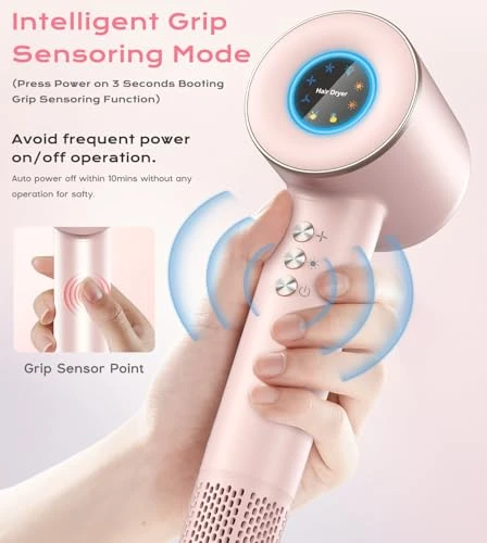 Smart Ionic Hair Dryer with Intelligent Grip Sensor, Thermo-Control, Self-Cleaning, MiJiTrio