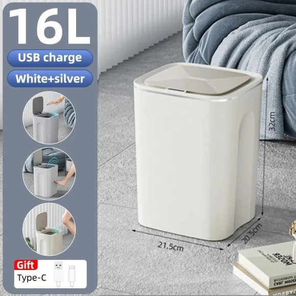 Automatic Touch Sensor Trash Bin — Kitchen Cans, Household supplies MH