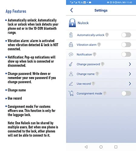 Smart Bike Cable Lock with Bluetooth App Control and Alarm — Smart Lock, NUNET
