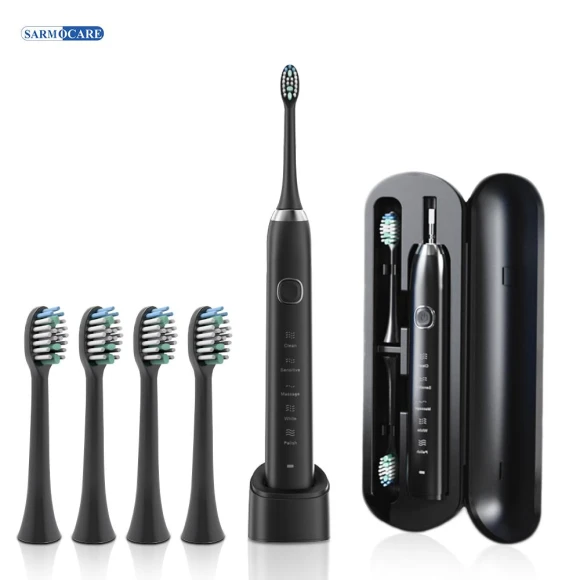 Electric Sonic Toothbrush with 8 Brush Heads — Electric Toothbrush, Light makeup
