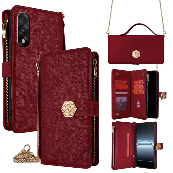 Textured Cross PU Leather + TPU Wallet Phone Case with Strap, Smartwatch 2025