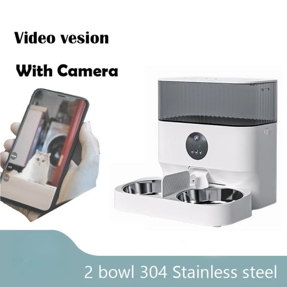 Double Bowl Remote WiFi Control Multi Pet Feeder — Feeders, Surrunme
