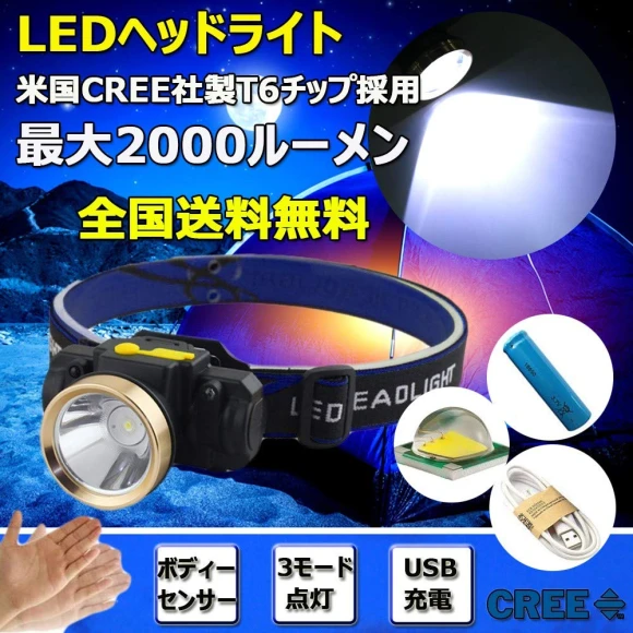 LED Headlamp Flashlight, MIYAKO DENKI