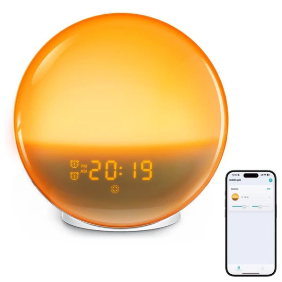 Smart Kids LED Sunrise Alarm Clock with Ambient Lighting, HomeHarmony