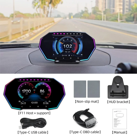 Projection Display with Touch LCD Screen — Heads Up Display, Cars Auto Home