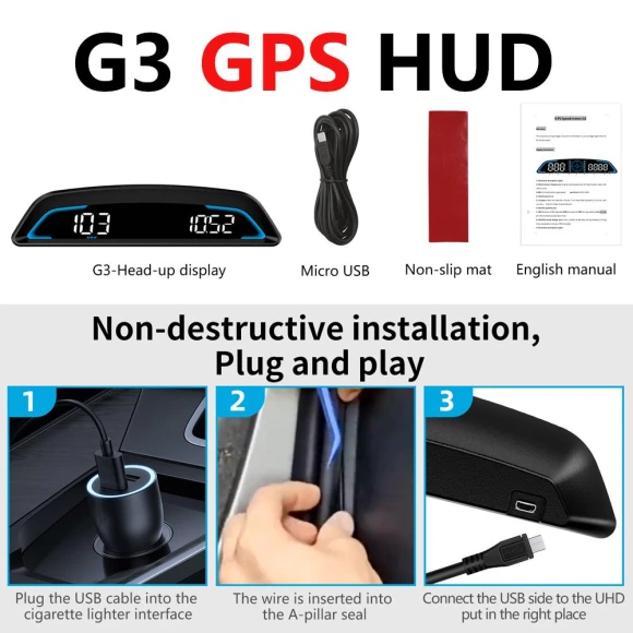 Head Up Display OBD2 GPS Smart Car HUD, Auto Accessories Home