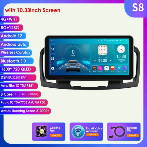 Car Multimedia Player with Android 12, CarPlay, and GPS — Car Infotainment System, Hizpo