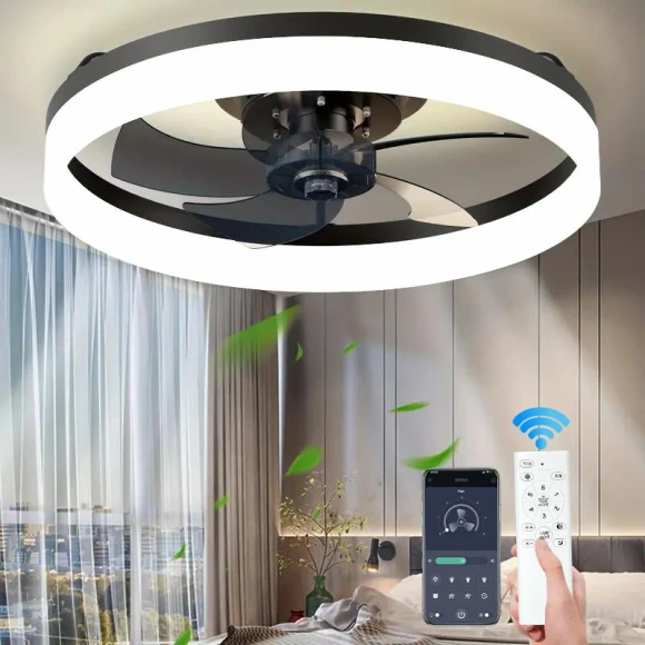 Modern LED Ceiling Fan with Light — Smart Fan, Luminaire Lighting Mall