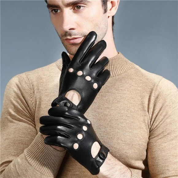 Leather Touchscreen Gloves for Motorcycle Riding and Driving — Gloves