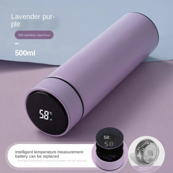 Smart Display Vacuum Insulated Stainless Steel Thermos — Smart Water Bottle, Super Dream Home