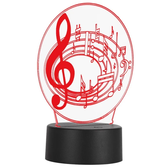 3D Music Notes LED USB Touch Night Light, Zeblaze