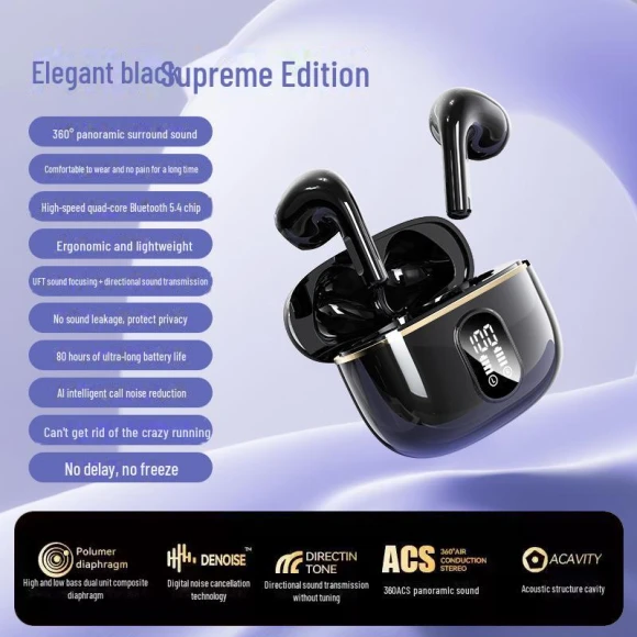 Bluetooth Gaming Headphones with Noise Cancellation and Digital Display — Over-Ear Headphones, AI Supermarket