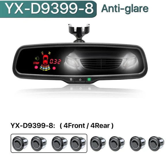 Electronic Anti-Glare Auto-Dimming Rearview Mirror with Parking Monitor, JOHO - CarGear