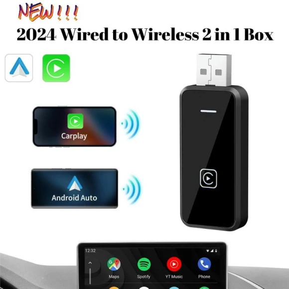 Wireless Carplay Android Auto Adapter — Car Infotainment System, A Auto Parts Mall